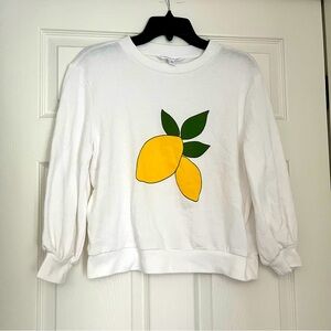 Popsugar lemon graphic pullover sweater size s